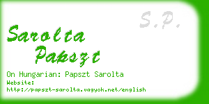 sarolta papszt business card